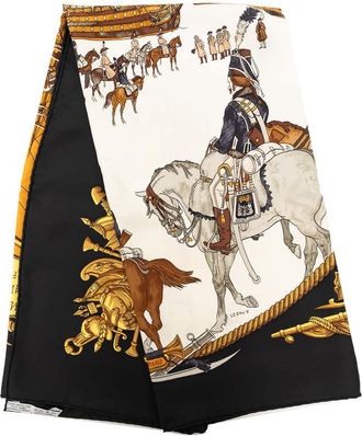 Herm&egrave;s Pre-owned Hermes Marine Et Cavalerie Silk Scarf 90 Ladies Q6UHG28O7BWAY8FW