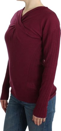 Roberto Cavalli Womens Purple Knitted Wool Sweater Virgin Clothing