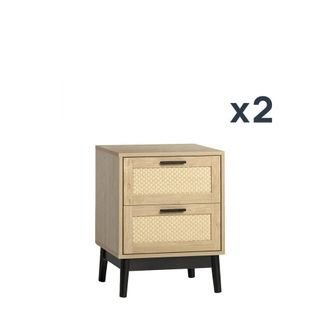 Klast Packs 2 mesitas de noche efecto madera natural 45 cm x 56 cm cm