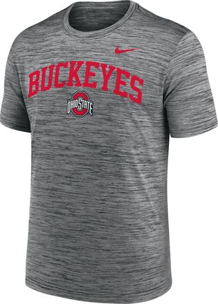 Nike Ohio State Primetime Arch Logo Velocity Nike Mens Dri-FIT College T-Shirt in Grey | NKPQ06FOH-DNF