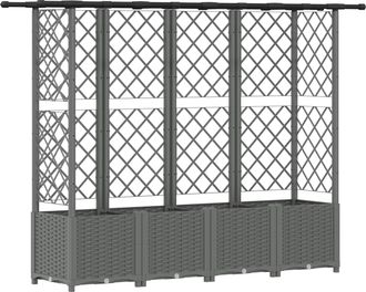 vidaXL Cama Elevada Con Trellis Y Techo Gris Claro 202 X 40 X 136 Cm Vidaxl