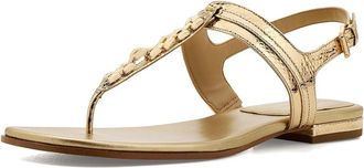 Michael Kors Marcia Thong Sandals Womens Sandals Pale Gold : 9.5 M, Leather