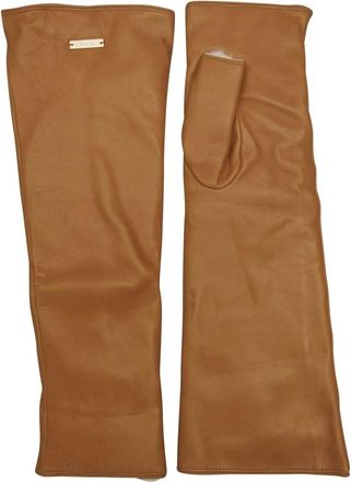 Kiton Handschoenen Regular Effen 100% Handgemaakt - unisex - Handschoenen - Beige - 7 1/2 IN - Leer - Accessoires