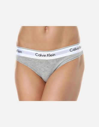 Calvin Klein Womens Modern Cotton Thong, Grey Heather - Size: 14