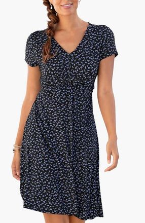 Lascana Womens Short Sleeve Print Dress in Blue Printed at Nordstrom, Size 12