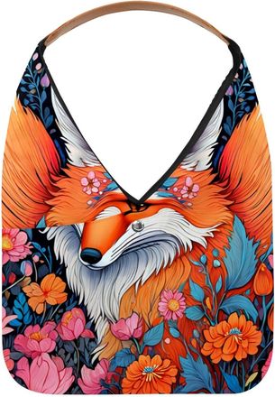 Generic Color Drawing Fox Reusable Lightweight Grocery Bags - Foldable Into Compact Pouch, Washable & Sturdy, Multipurpose for Shopping and Travel