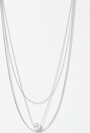 Simons Womens Pearly bead multi-strand necklace