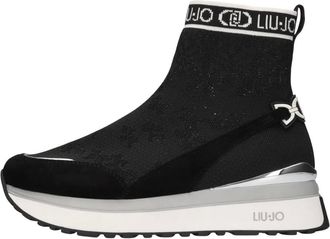 Liu Jo Schoenen, Dames, Zwart, 40 EU, Leer, Maxi Wonder 93 Knit Enkellaars