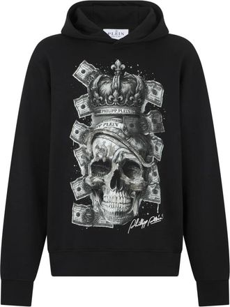 Philipp Plein Hoodie Sweatshirt Skull - Heren - Hoodies - Zwart - M - Katoen - Hoodies & sweatvesten