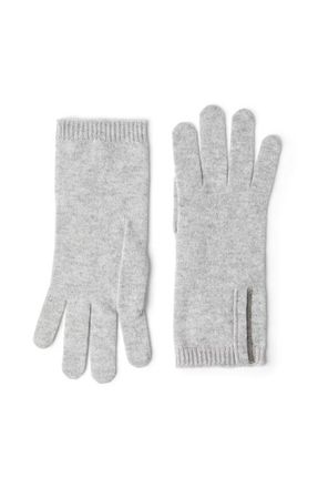 Brunello Cucinelli Knit gloves in Light Grey at Nordstrom, Size Medium