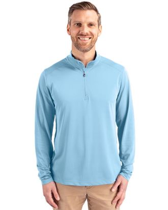 Cutter & Buck Virtue Eco Pique Recycled Quarter Zip Mens Pullover Jacket