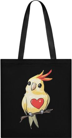 Generic Cockatiel with Heart Womens Tote Casual Shopping Bag Lightweight Shoulder Bags Hobos Handbag for Work Travel Daily 35x40cm