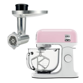 DeLonghi 5L kMix Stand Mixer Pink & Food Mincer