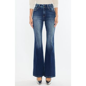 Kancan Michelle High Rise Flare Jeans in Dark Wash at Nordstrom, Size 24