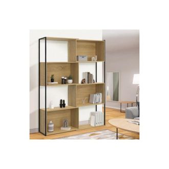 Libreria A Scala IDMarket | Legno Di Faggio | 4 Livelli Con Ante E Cassetti | Design Moderno E Modulare - Foto 13