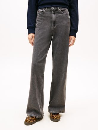 Tommy Jeans Loose-fit-Jeans TOMMY JEANS CLAIRE HR WD TAB CI4171, Damen, Gr. 26, L&auml;nge 30, denim grau, Denim/Jeans, Obermaterial: 99% Baumwolle, 1% sonstige Fasern