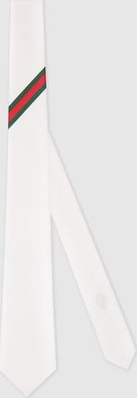 Gucci Web Silk Jacquard Tie, White, Silk