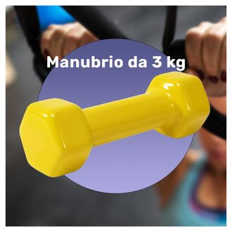 Trade Shop Trade Shop - Manubrio Singolo 3 Kg In Vinile Allenamento Esercizi Casa Palestra Workout Fit
