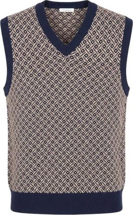 Malo V-hals Gebreide Vest - Heren - Truien - Blauw - Maat: XL Katoen