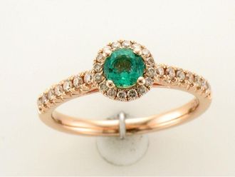 Le Vian Ladies Costa Smeralda Emeralds Rings set in 14K Strawberry Gold