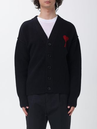 Ami Cardigan di lana con logo Ami Paris
