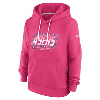 Nike San Francisco 49ers Crucial Catch Standard Issue Nike Womens Dri-FIT NFL Pullover Hoodie in Pink | 03C368XZUT-F9R