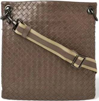 Bottega Veneta Pre-owned Cross Body Bags, male, Brown, Size: ONE SIZE Pre-owned Leather Shoulder Bag