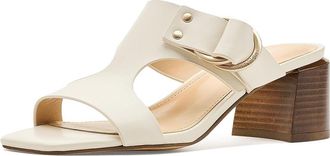 Calvin Klein Vevia Womens Sandals Ivory Leather : 5.5 M