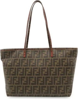 Fendi Pre-owned Zucca Coated Canvas Tote Bag - Dames - Vintage Shopper - Bruin - ONE Size - Leer - Vintage