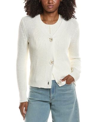 Reiss Ariana Chunky Rib Linen-Blend Cardigan