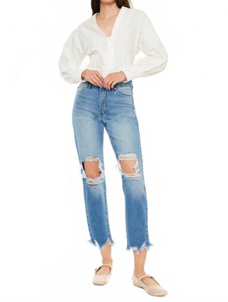 Kancan Regina High Rise Mom Jeans In Medium Wash
