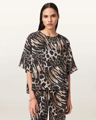 AllSaints Lottie Linen Blend Top