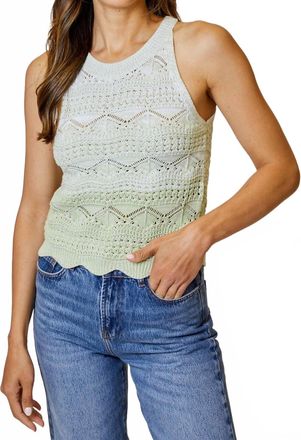 dh New York Sleeveless Halter Sweater In Pistachio