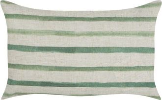 Beliani Beliani - Coj&iacute;n Moderno 50 X 30 Cm Funda Extra&iacute;ble Dise&ntilde;o A Rayas Verde Kafra