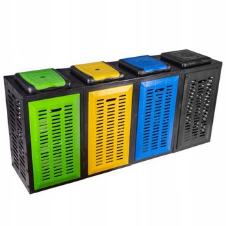 OEM Contenedor De Basura Modular Con Estructura Abierta Para Bolsas De Basura - Cuatro Compartimentos