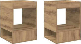 vidaXL Mesa Auxiliar 2 Uds. Roble Artisan 40 X 40 X 56 Cm Vidaxl