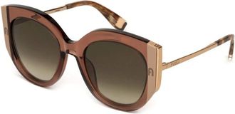 Furla Vierkante zonnebril breed montuur stijlvol ontwerp - Dames - Zonnebrillen - Bruin - ONE Size - Accessoires