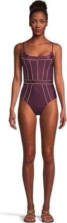 BECCA by Rebecca Virtue Color Sheen Makenna Corest One Piece Womens Swimsuits One Piece Aubergine : SM, Nylon/Satin/Spandex