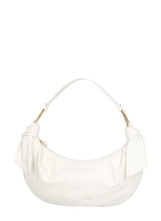Coccinelle Crescent-Shaped Leather Shoulder Bag With Gold Hardware