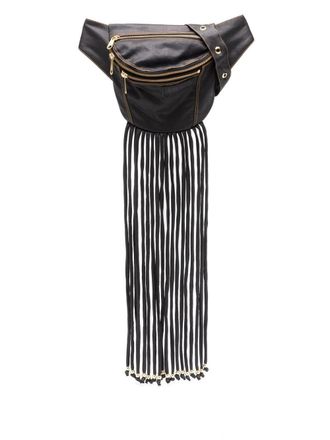 Amap&ocirc; fringe-detail cotton-blend belt bag - Black