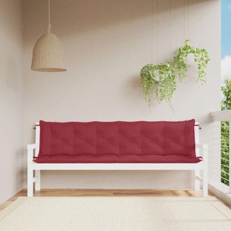 vidaXL Cuscini per Panca 2 pz Rosso Vino 200x50x7 cm in Tessuto Oxford - Vidaxl