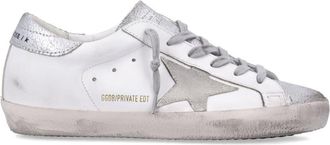 Golden Goose Super-Star White And Silver Leather WomanS Sneakers