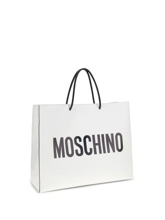 Moschino Womens Shoulder Bag Bianco Calf Leather Bos Taurus