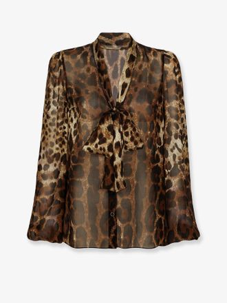Dolce & Gabbana Camicia in chiffon con stampa animalier - DOLCE & GABBANA - gender_Woman