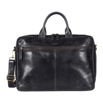Howard London Laptop Bag - Heren - Laptoptassen - Zwart - ONE Size - Leer - Tassen