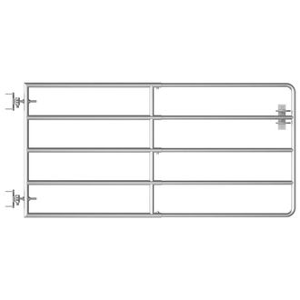 Berkfield Home 5 Bar Field Gate Steel (95-170)x90 cm Silver