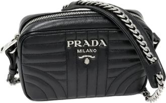Prada Pre-owned Cross Body Bags, female, Black, Size: ONE SIZE Pre-owned Leather prada-bags