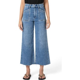 Paige Anessa Crop Wide Leg Jeans in Veritas at Nordstrom, Size 29