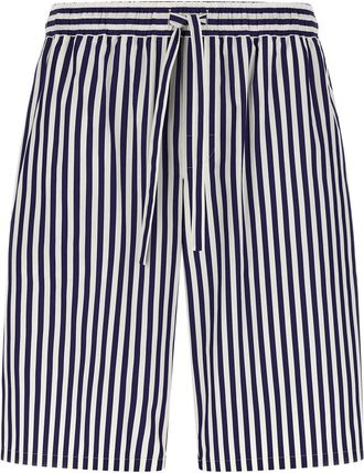Dolce & Gabbana Blue Striped Bermuda Shorts