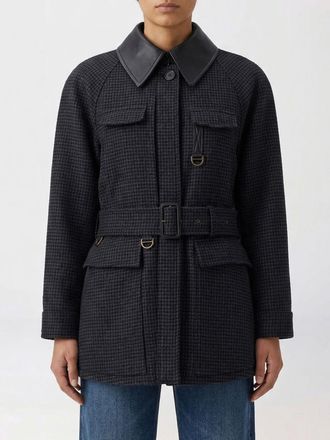 Chlo&eacute; Cappotto in lana vergine pied-de-poule Chlo&eacute;